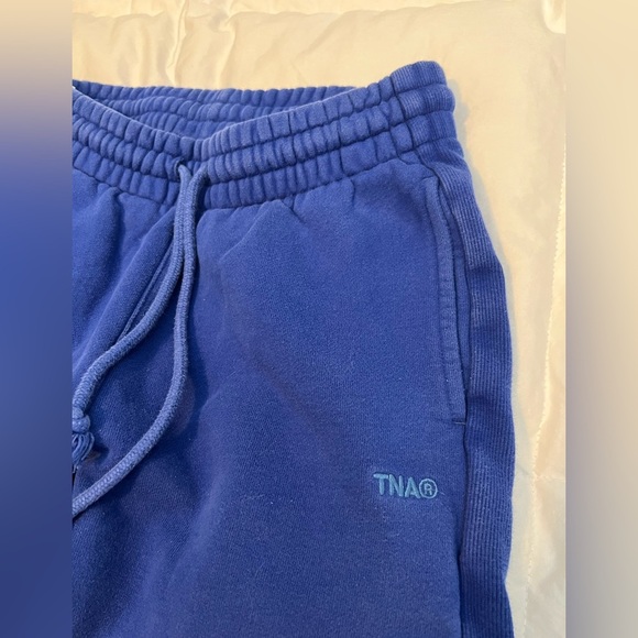 Aritzia TNA Sweatfleece Cobalt Blue Sweatpants Boyfriend Fit Size XXS - Picture 5 of 5